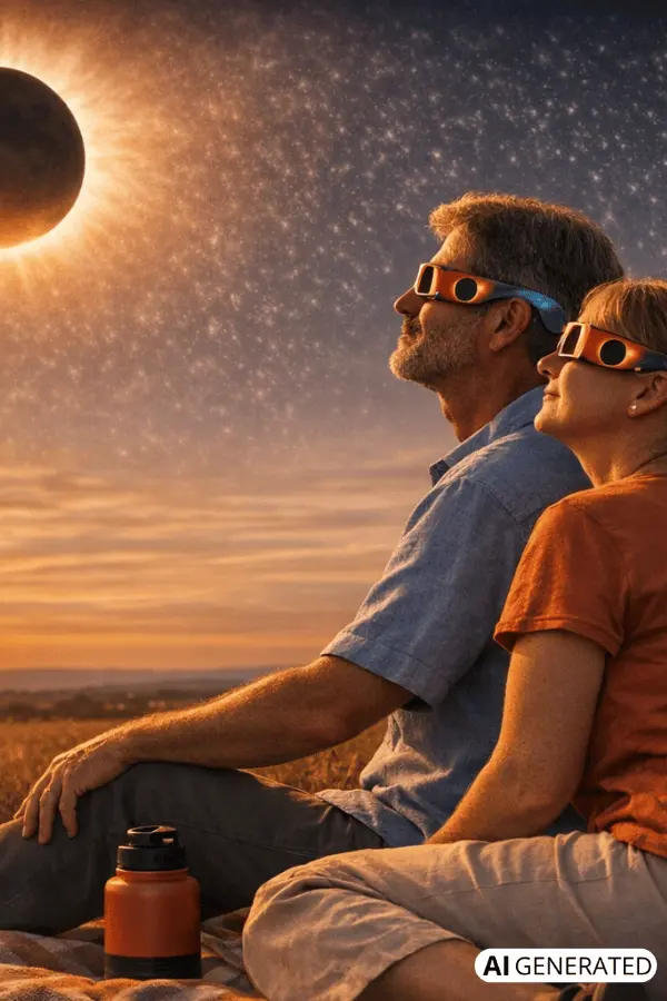 ver eclipse solar con gafas homologadas España (imagen generada con IA)