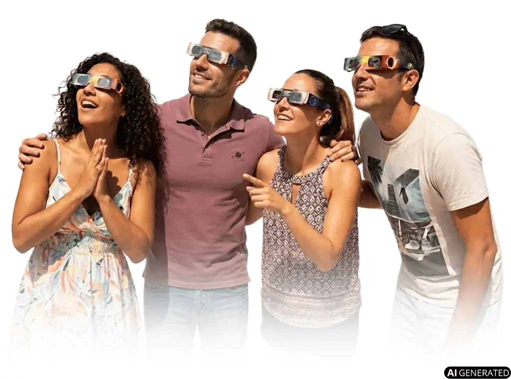 Viendo el eclipse solar España 2026 con amigos