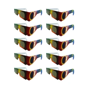 Pack ahorro 10 gafas eclipse solar certificadas ISO 12312-2 diseño Galaxia