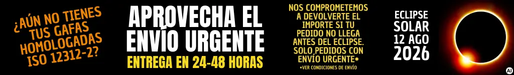 Aviso de envío urgente gafas para eclipse ISO 12312-2
